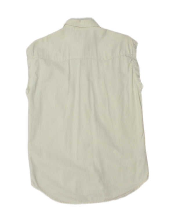 LEVI'S Mens Sleeveless Denim Shirt Small White Cotton