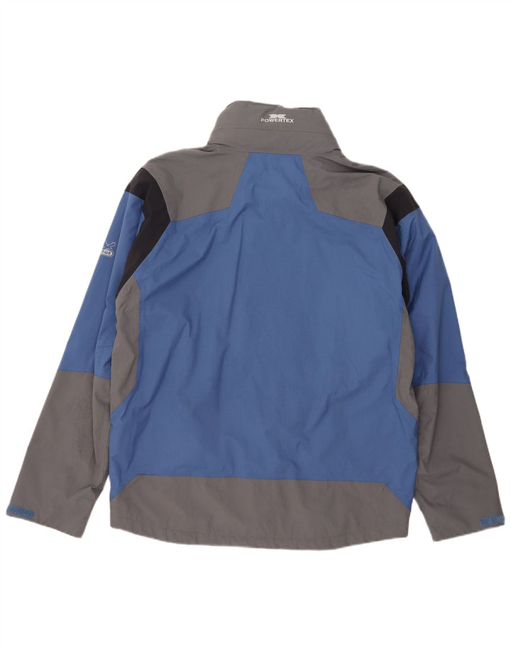 SALEWA Chaqueta impermeable con capucha para hombre EU 50 Large Azul Colorblock Poliamida