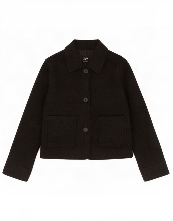 Zara Mujer Chaqueta Blazer De 3 Botones UK 6 XS Poliéster Gris