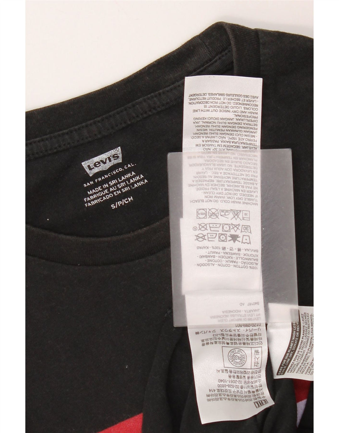 Levi's Camiseta gráfica para hombre Top Small Black Cotton
