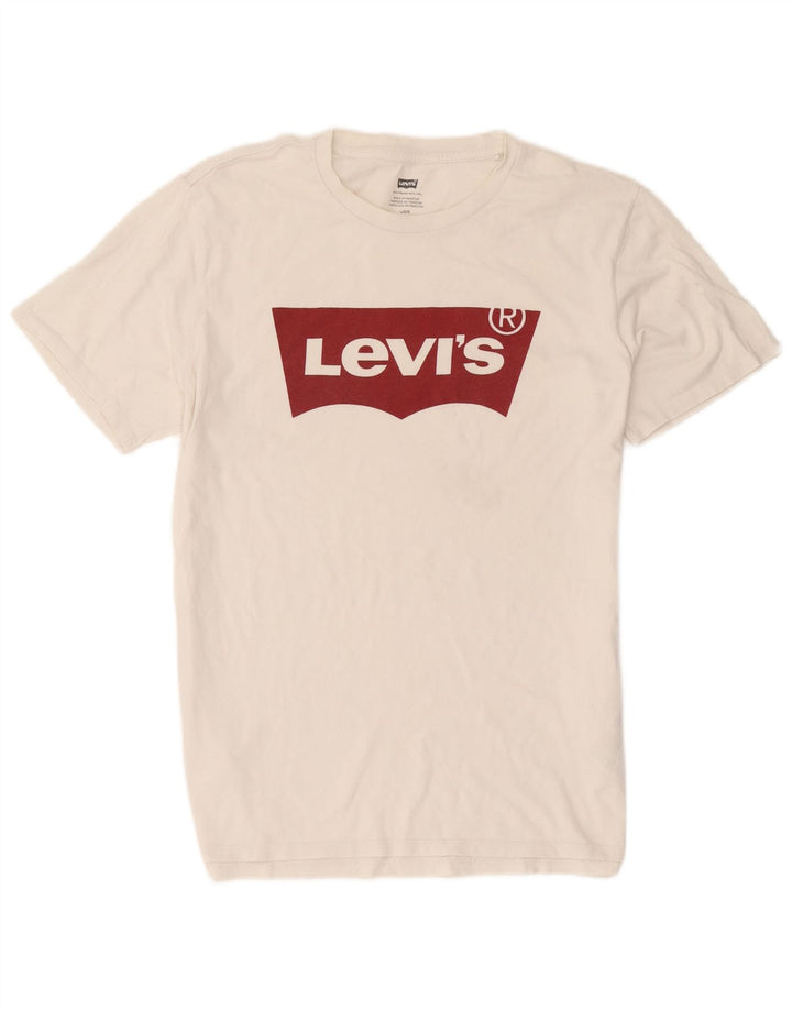 Levi's Camiseta gráfica para hombre Top grande de algodón blanco