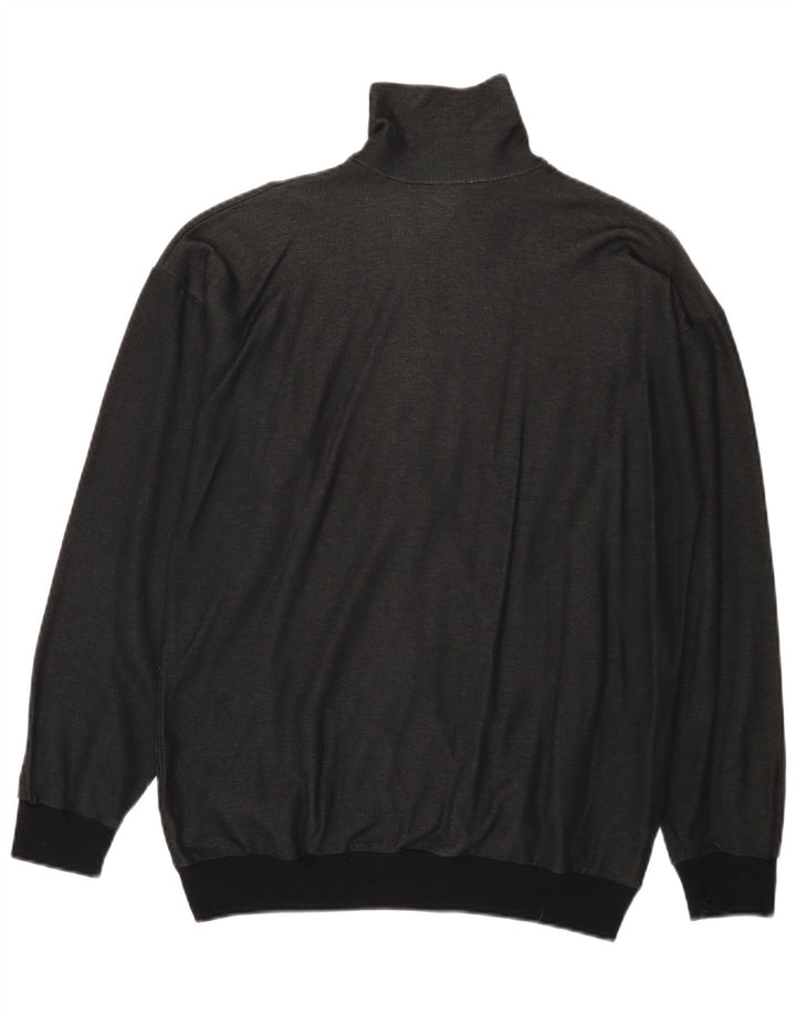 Vintage hombres gráfico chándal top chaqueta mediana negro