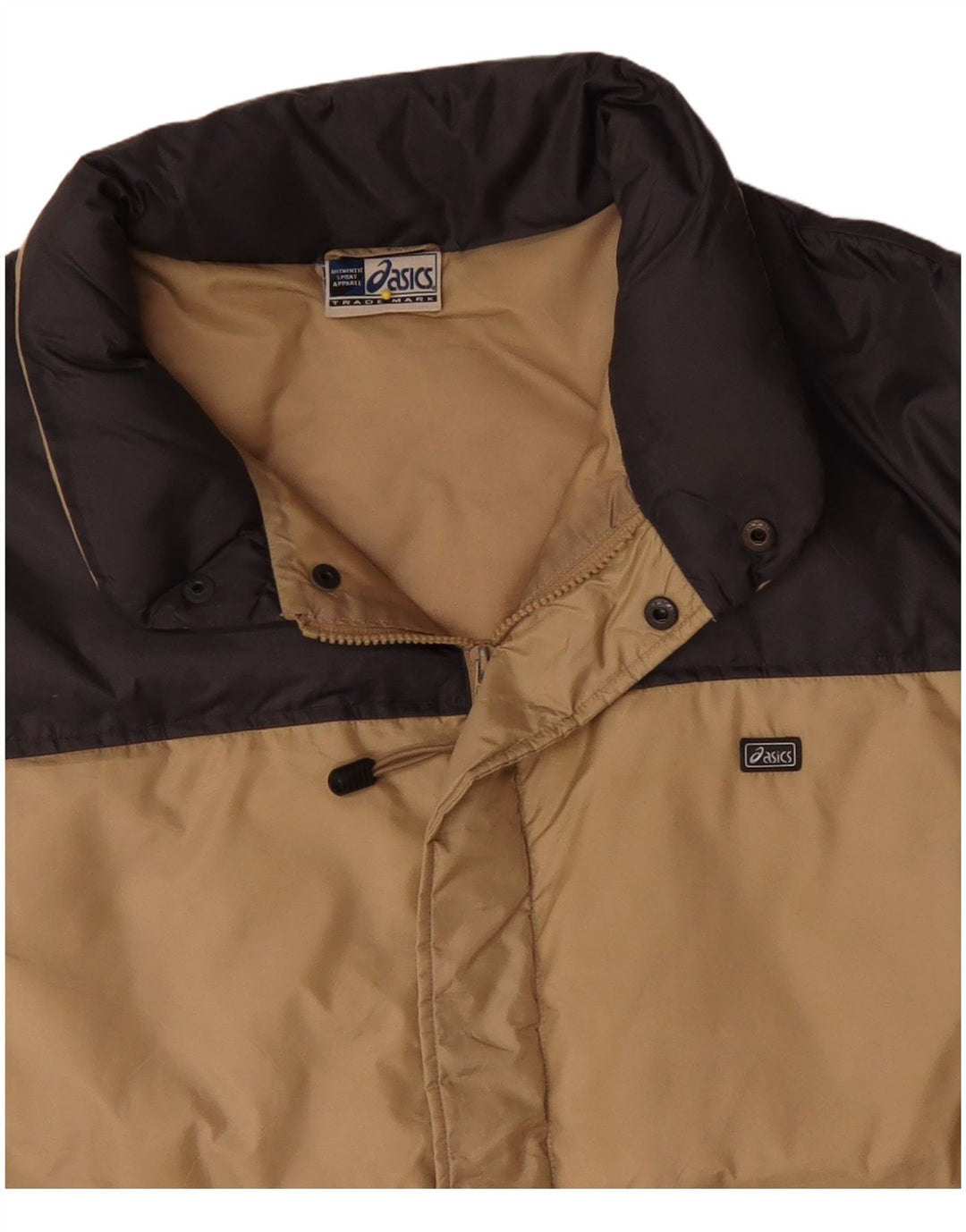 Asics Chaqueta acolchada para hombre UK 44 2XL Beige Colorblock Nylon