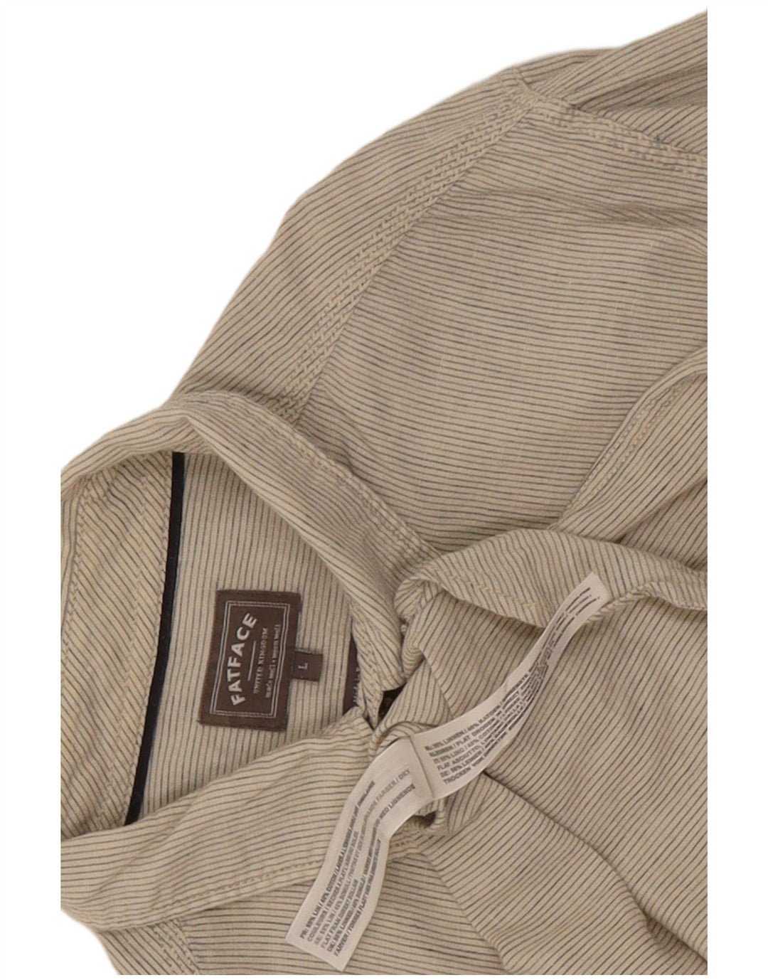 Camisa de hombre Fat Face Large de lino a rayas diplomáticas en beige