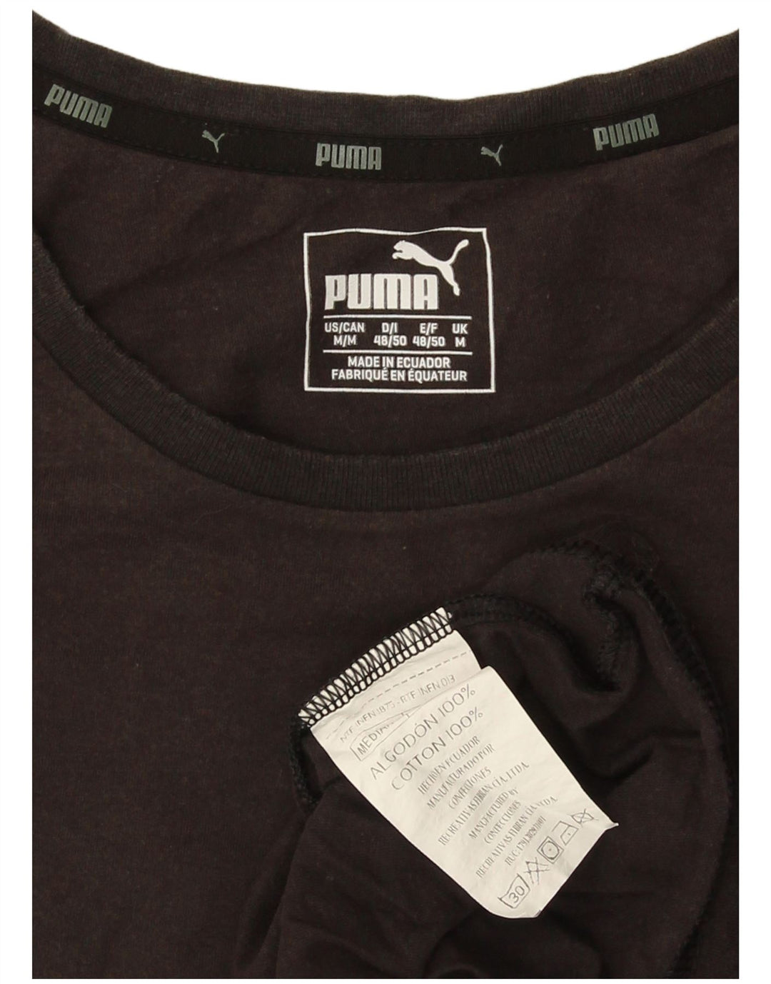 Puma Camiseta gráfica para hombre Top Medium Black Cotton