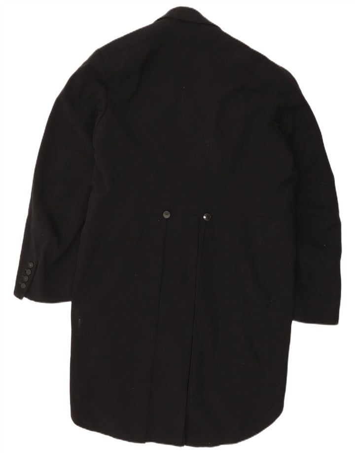 VINTAGE Hombres Tailcoat Blazer Chaqueta Reino Unido 38 Medio Negro