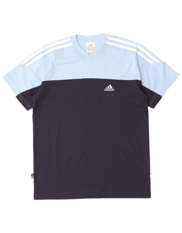 ADIDAS Camiseta para hombre Top UK 34/36 Small Azul Colorblock Algodón