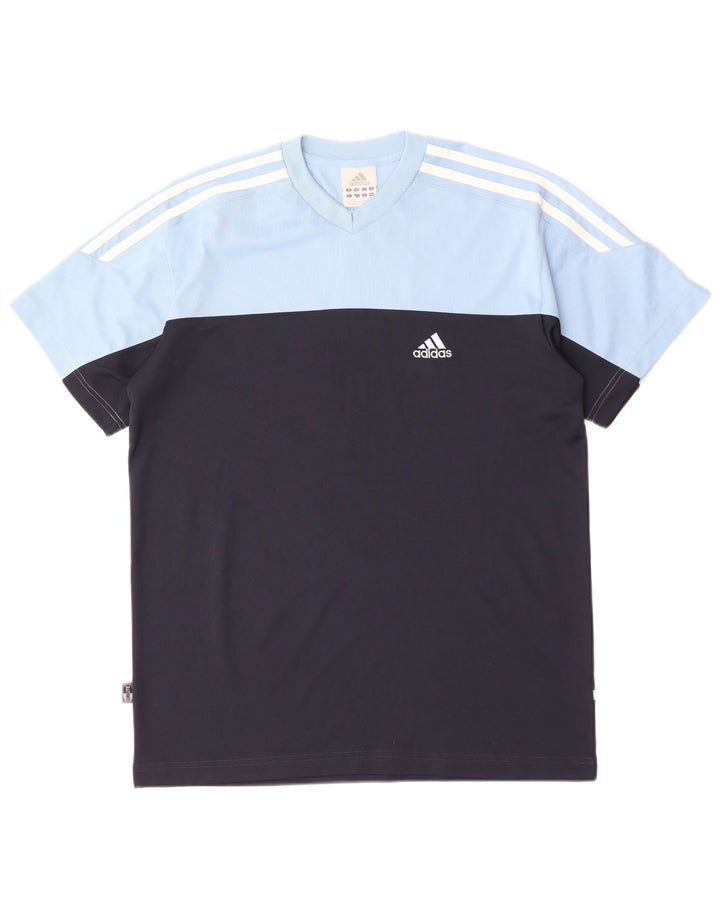 ADIDAS Camiseta para hombre Top UK 34/36 Small Azul Colorblock Algodón