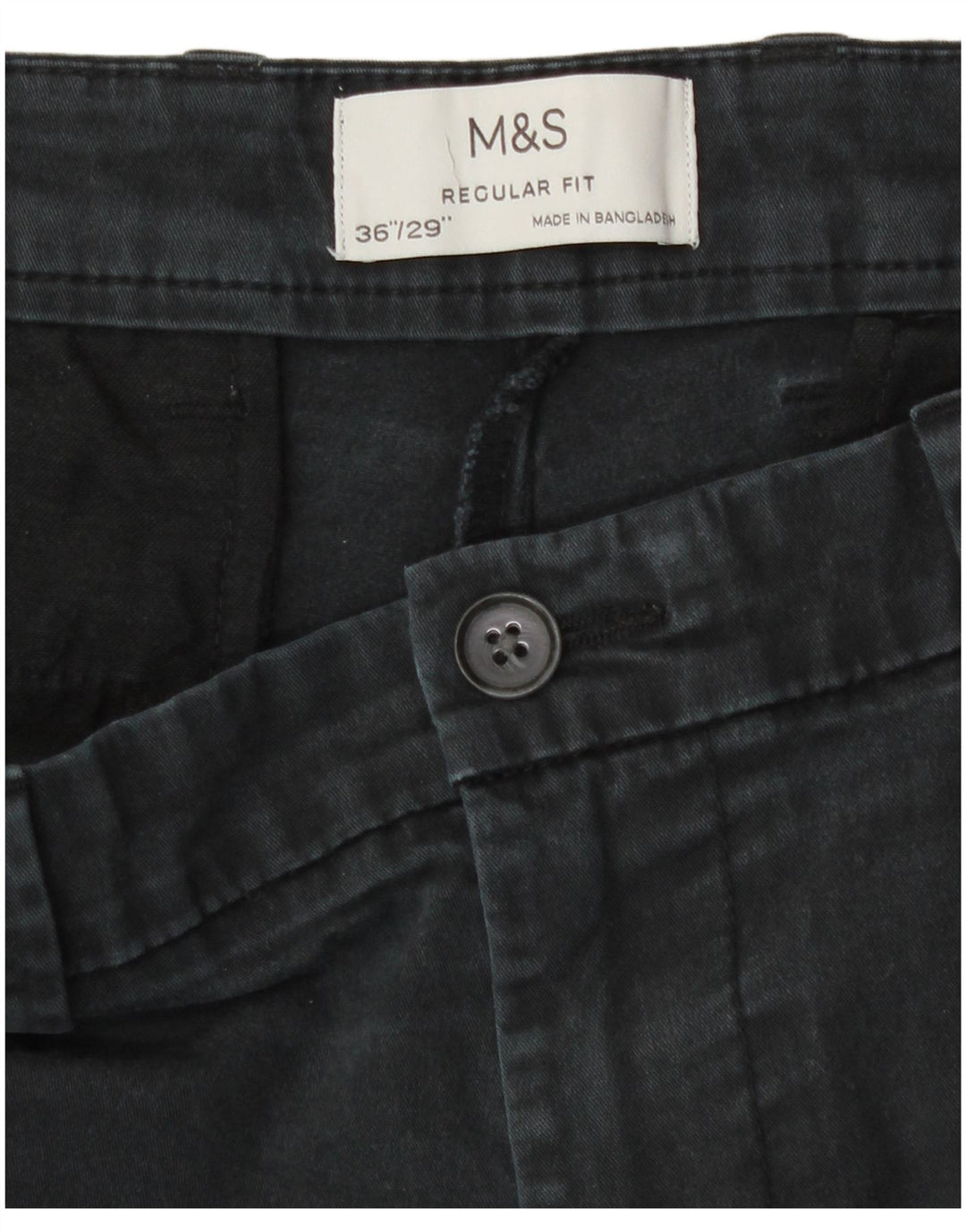 Marks & Spencer Pantalones chinos rectos de corte regular para hombre W36 L29 Gris