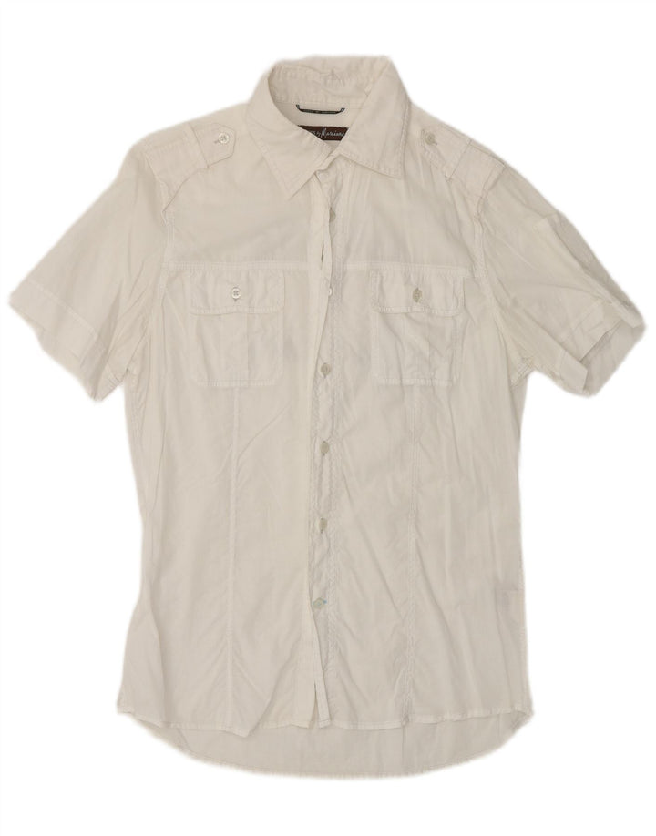 GUESS Camisa gráfica de manga corta para hombre Small White Cotton