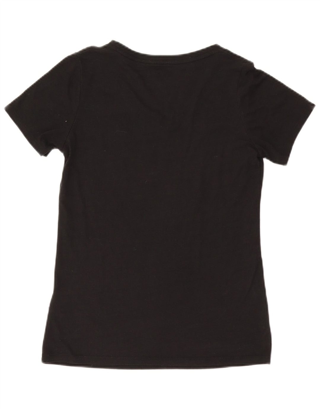 NIKE Camiseta gráfica de corte atlético para mujer UK 10 Small Poliéster negro