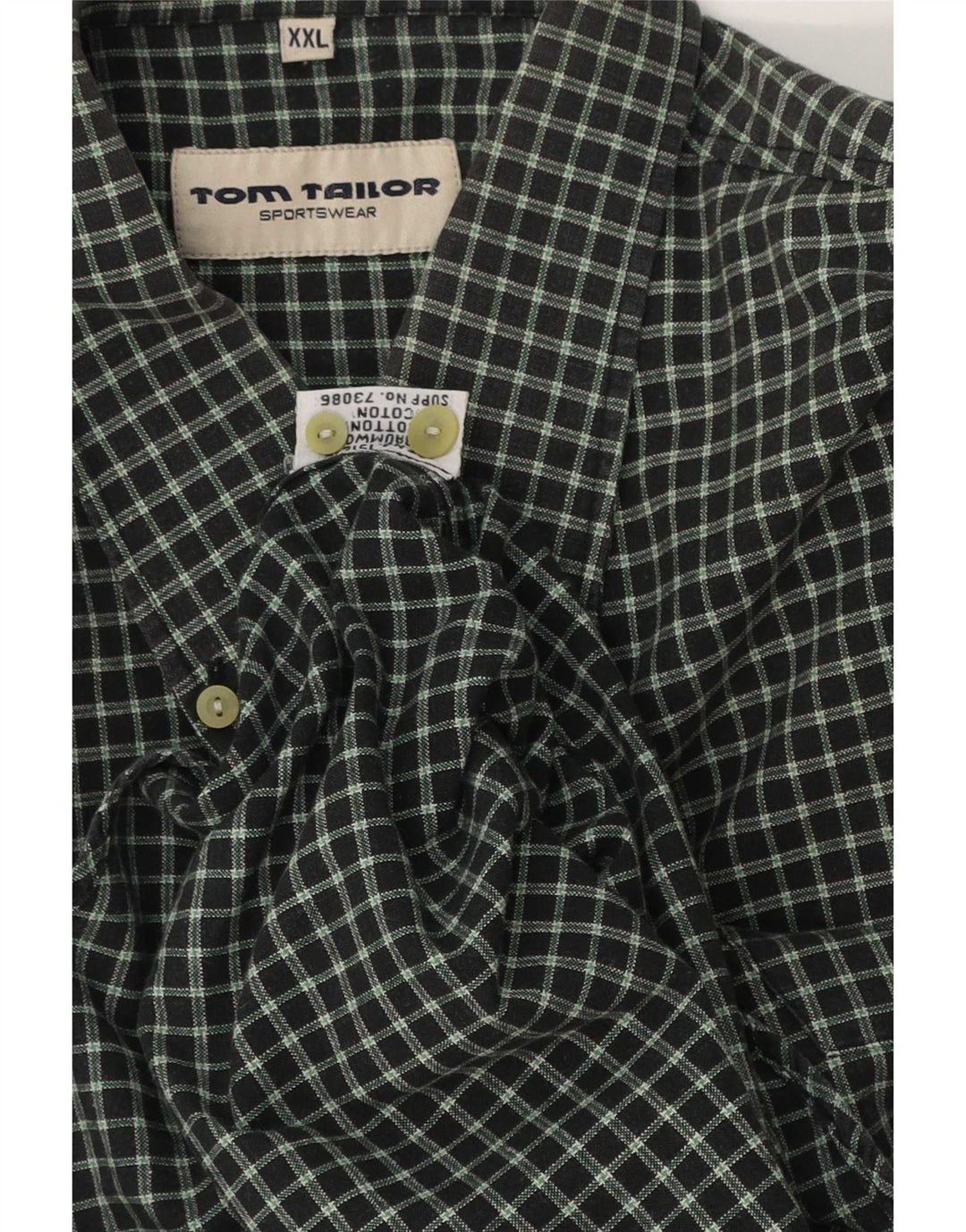 Camisa de hombre Tom Tailor 2XL Algodón a cuadros verde