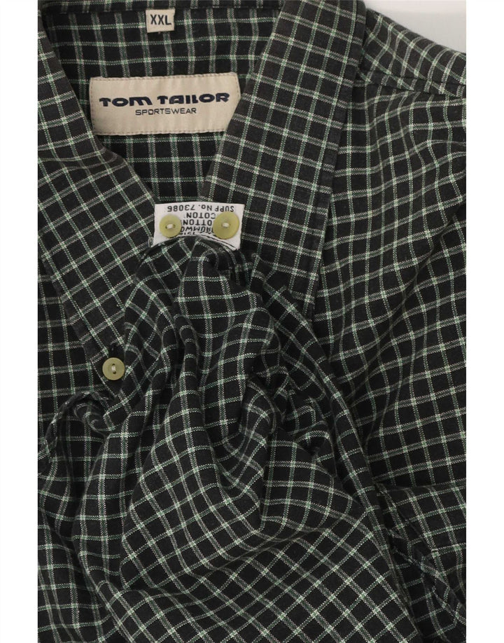 Camisa de hombre Tom Tailor 2XL Algodón a cuadros verde