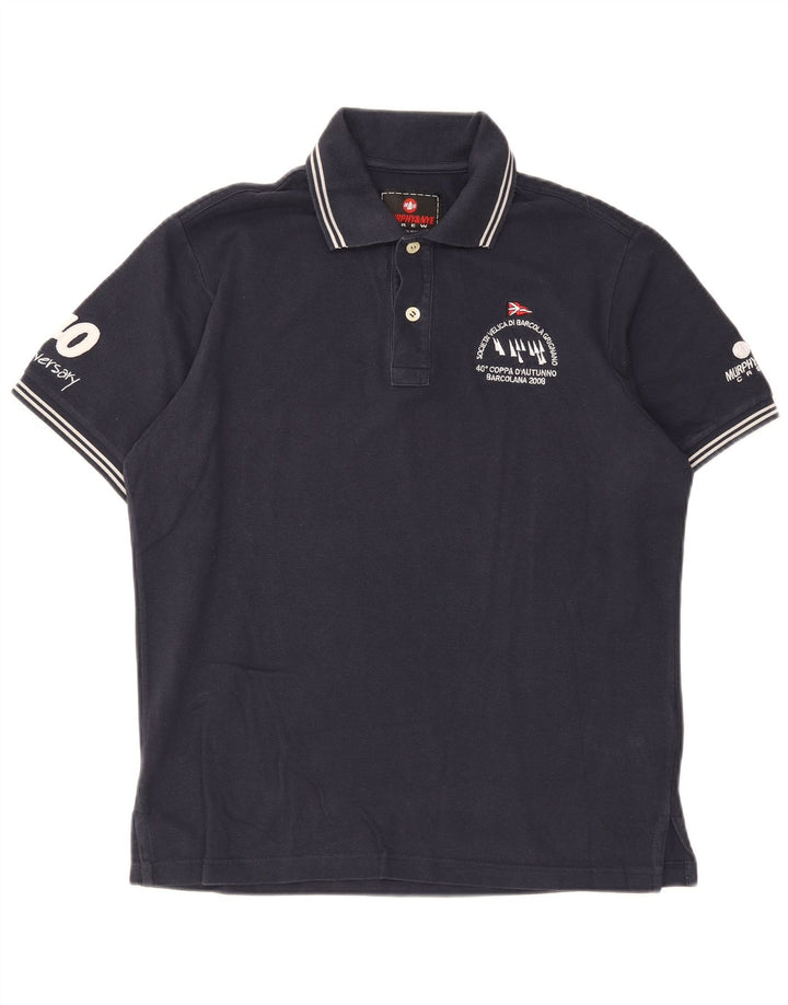 Murphy & Nye Polo gráfico para hombre de algodón azul marino mediano