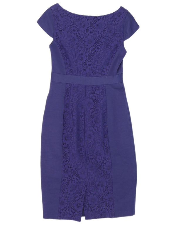 Monsoon Vestido tubo para mujer UK 40 Pequeño Algodón floral azul marino
