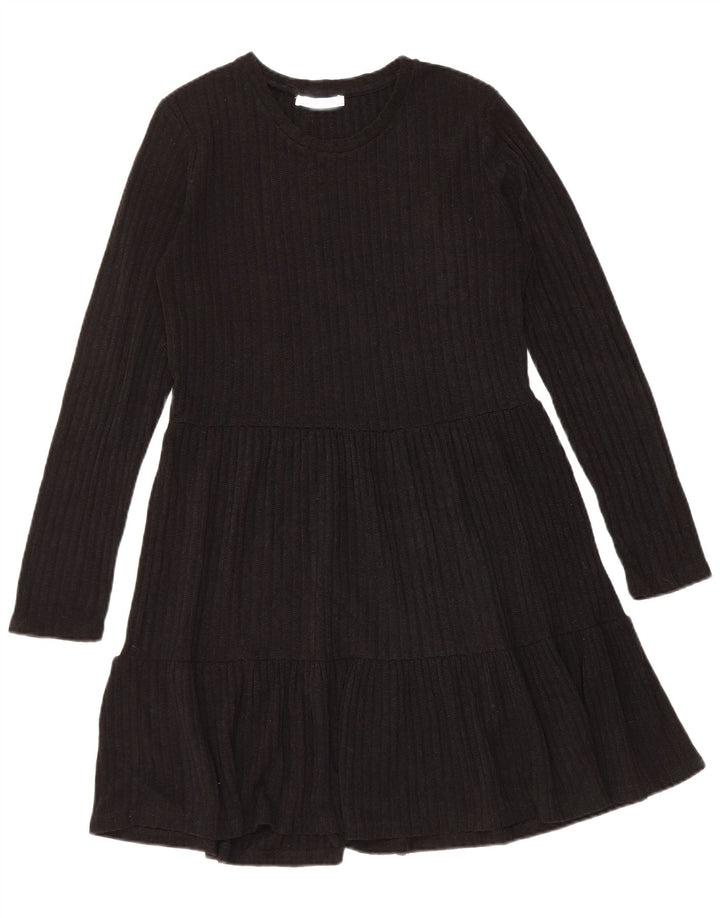 Zara Mujer Vestido Jersey UK 10 Small Negro