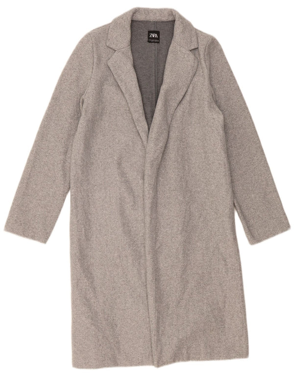 Zara Mujer Abrigo Abierto UK 44 Gris Medio