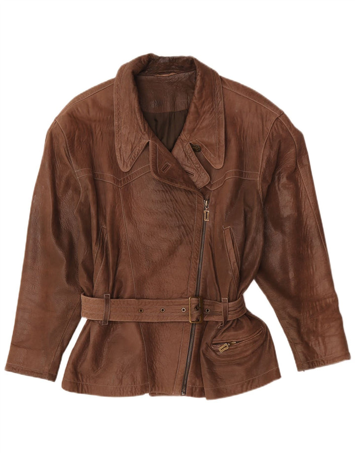 Maze Chaqueta de cuero extragrande para mujer EU 38 Cuero marrón medio