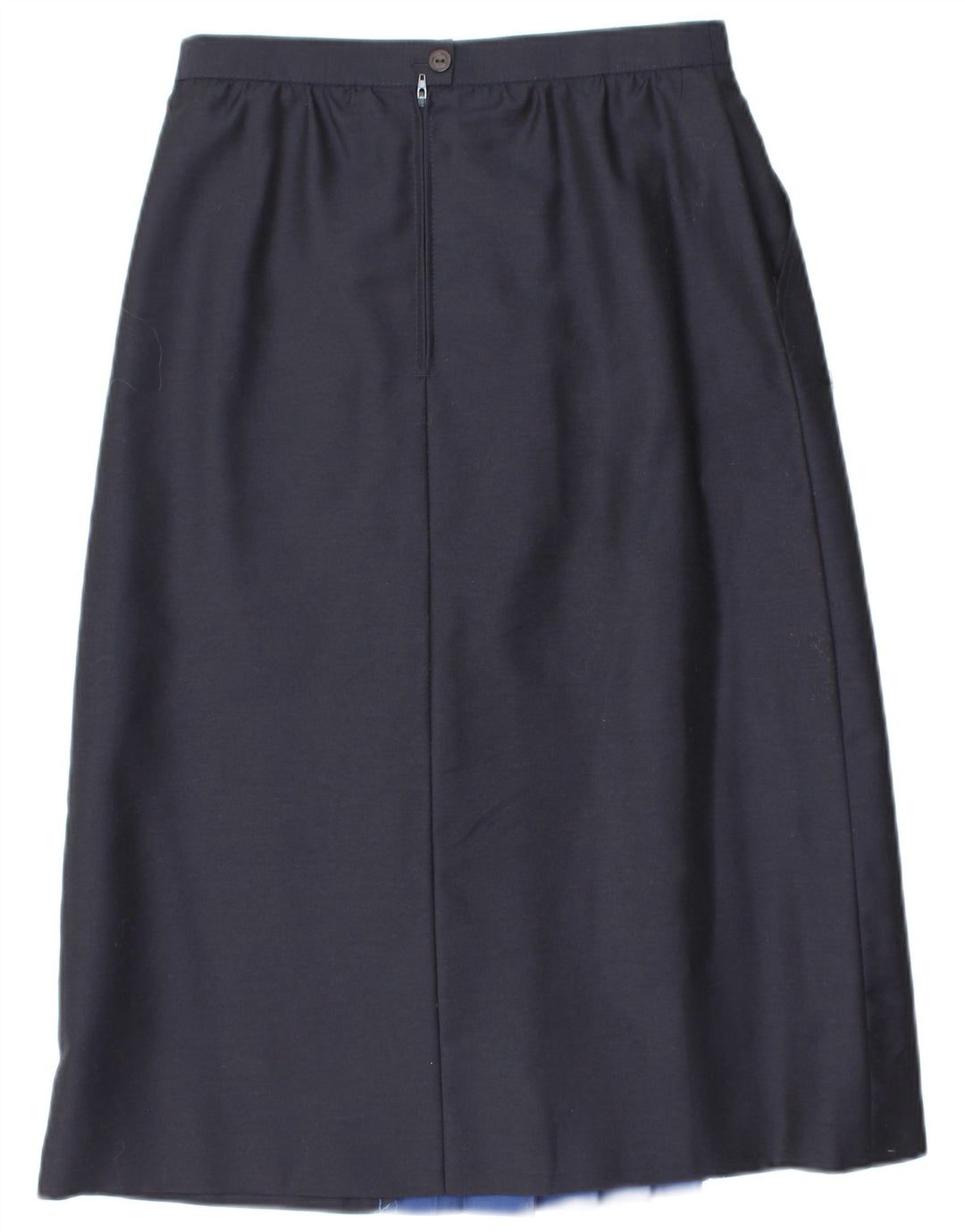 VINTAGE Falda de cintura alta para mujer EU 38 Medio W28 Azul marino