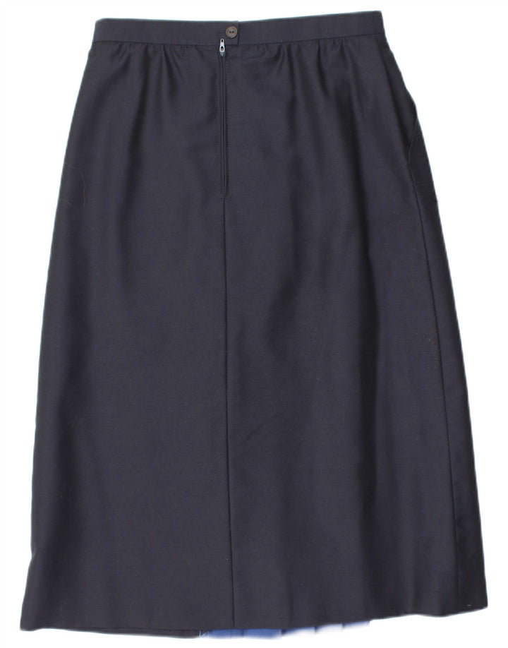 VINTAGE Falda de cintura alta para mujer EU 38 Medio W28 Azul marino