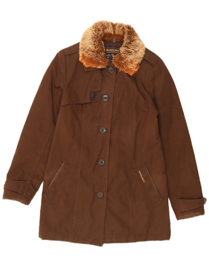 Woolrich Chaqueta acolchada para mujer UK 44 Nylon marrón medio