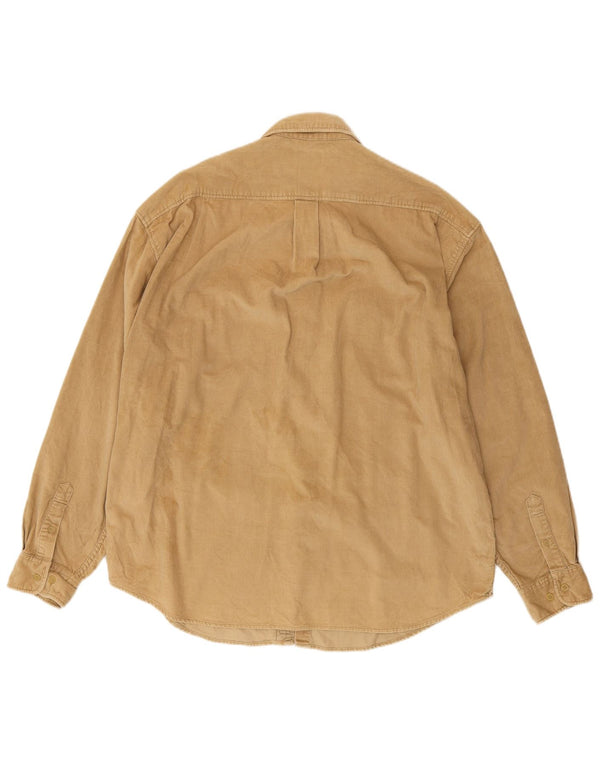 DOCKERS Mens Corduroy Shirt XL Beige Cotton