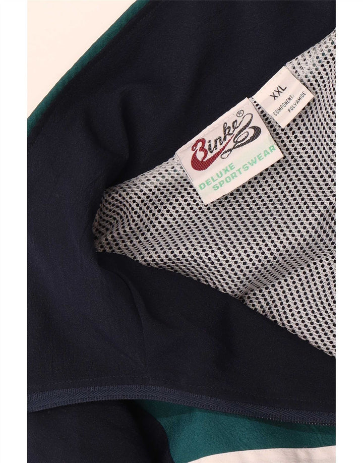 Vintage Mens Chándal Top Chaqueta 2XL Multicolor Colorblock Poliamida