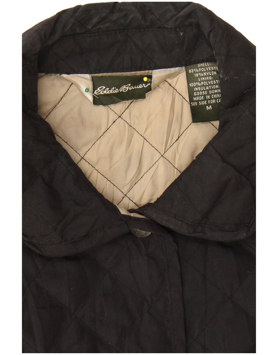 EDDIE BAUER Chaqueta acolchada para mujer UK 12 Mediana Poliéster negro