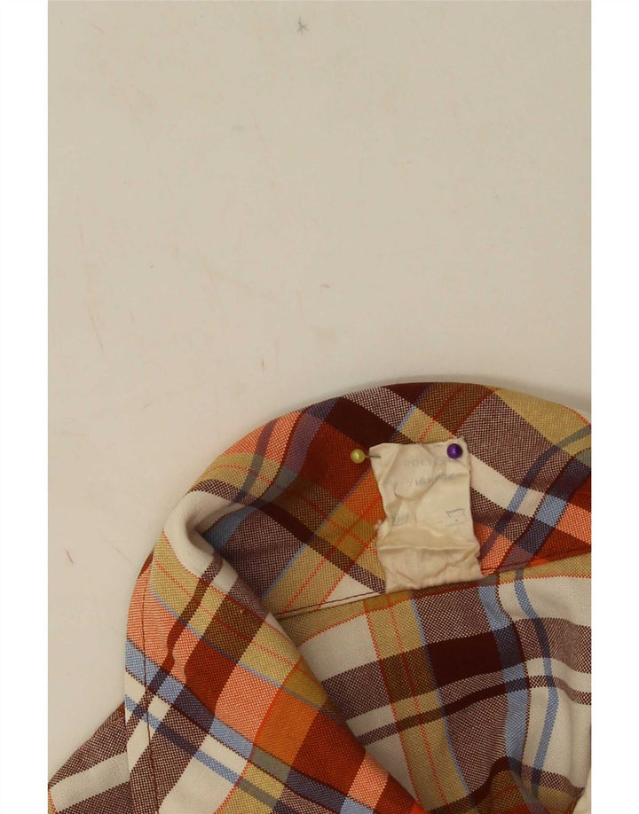 Vestido tubo vintage sin mangas para mujer IT 42 Poliéster a cuadros naranja medio