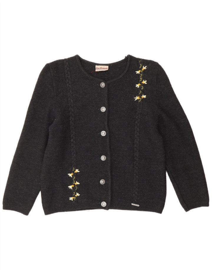 KAUFMANN Cárdigan para mujer IT 44 Lana floral gris medio
