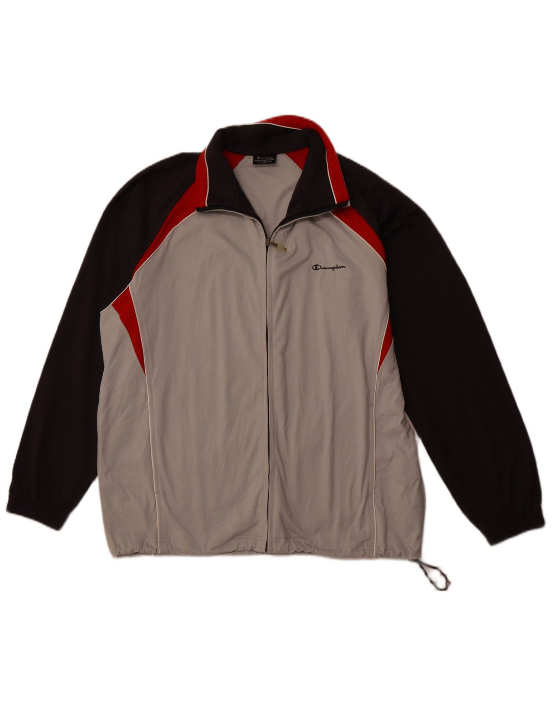 Champion Chaqueta De Chándal Para Hombre Grande Gris Colorblock Poliéster