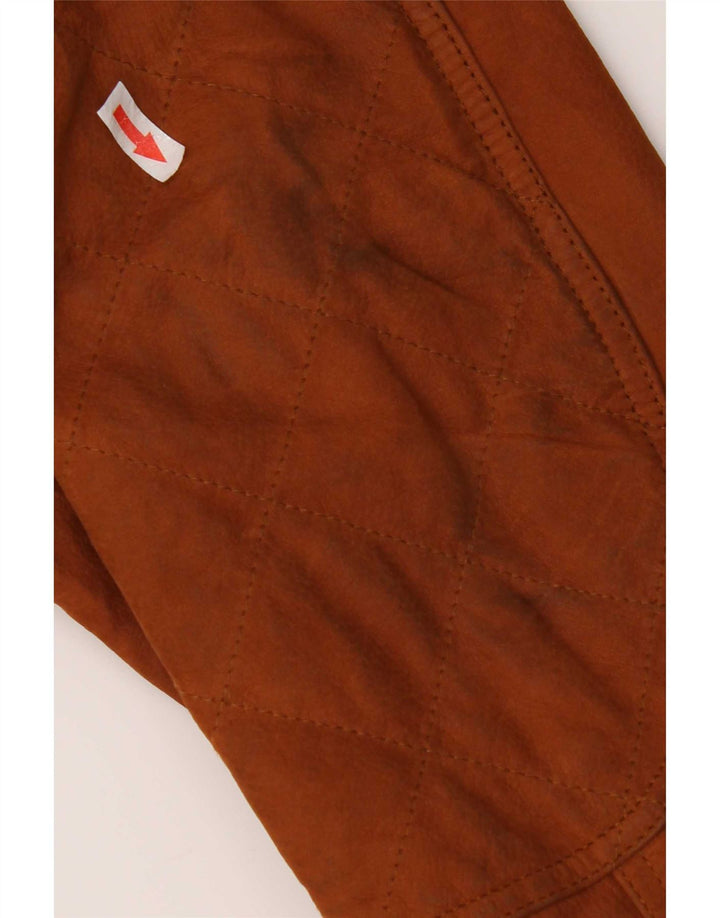 Timberland Chaqueta de cuero con capucha para hombre Reino Unido 40 Marrón grande