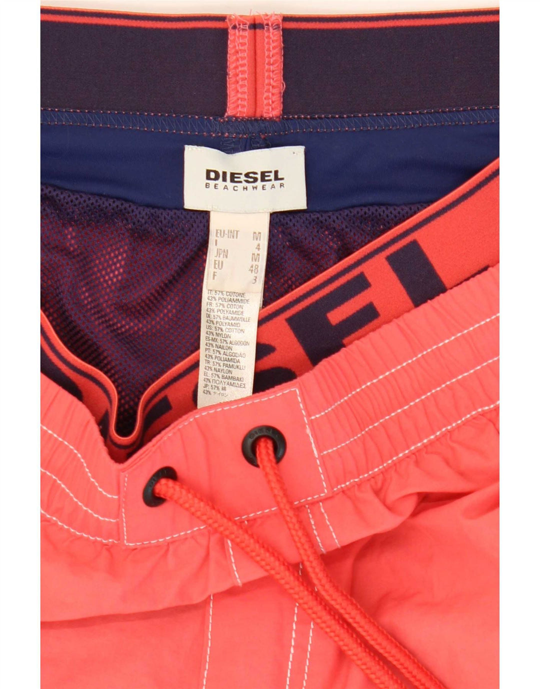 Diesel Bañador con estampado gráfico para hombre EU 48 Algodón rojo mediano