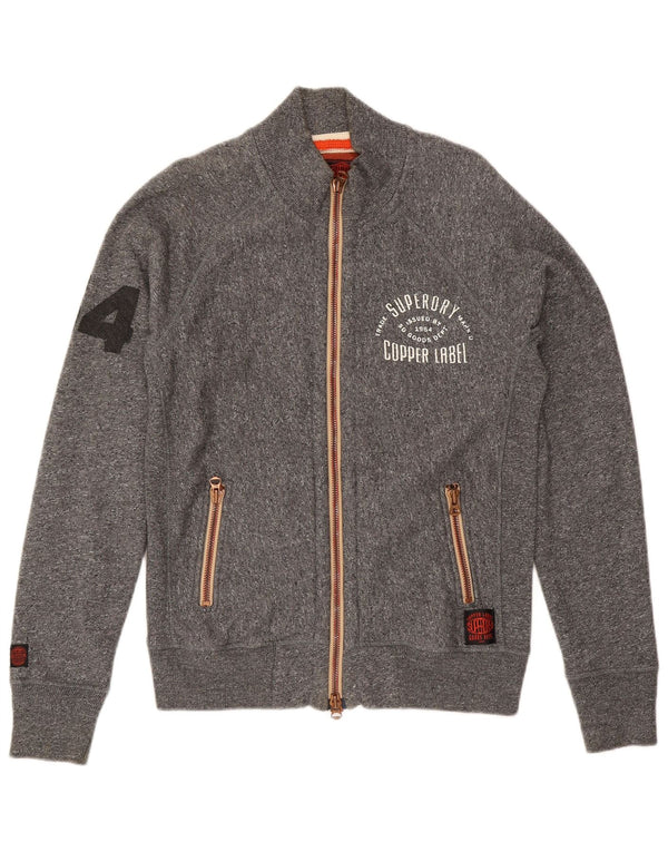Superdry Chaqueta de chándal con gráfico gráfico para hombre, talla grande, de algodón gris