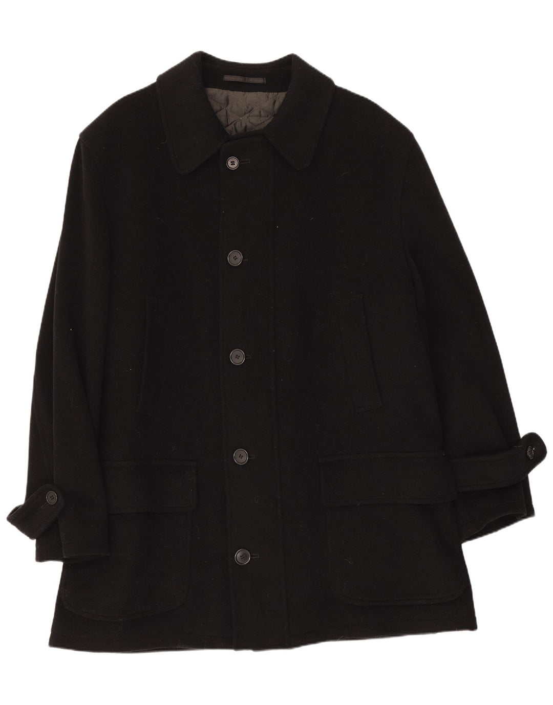 Abrigo Pierre Cardin para hombre IT 50 grande de lana negra