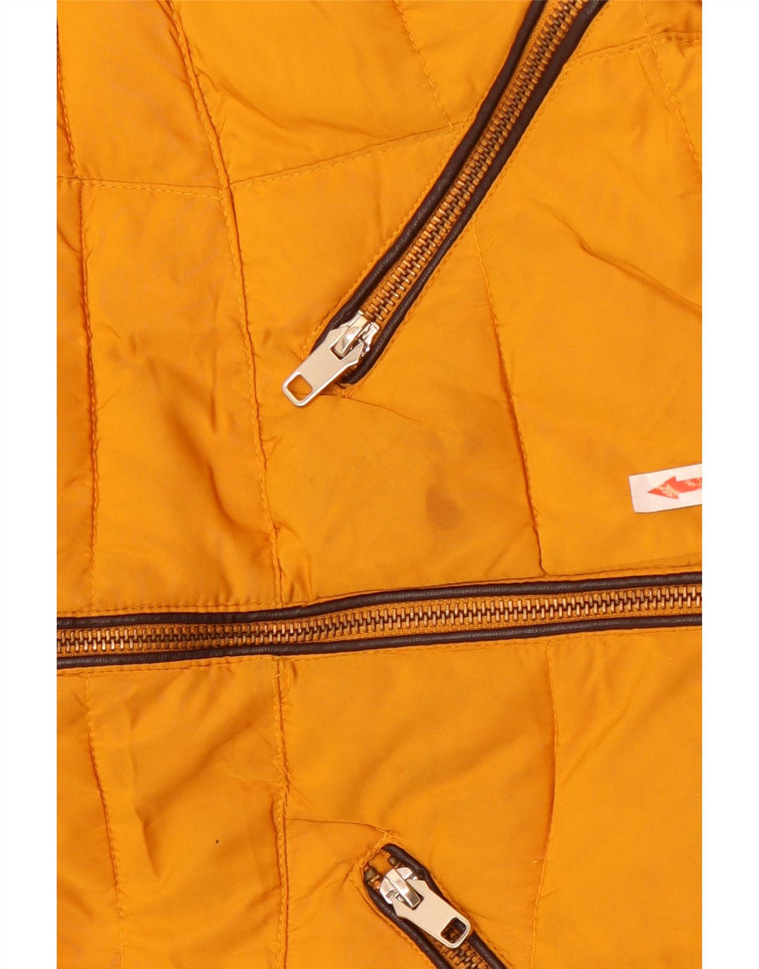 Zara Mujer Crop Chaqueta Acolchada UK 10 Small Amarillo