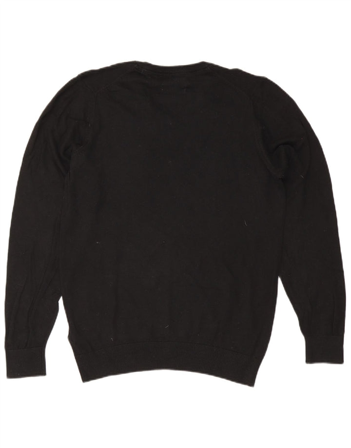 Marks & Spencer Jersey Regular Fit con Cuello en V para Hombre Pequeño Algodón Negro