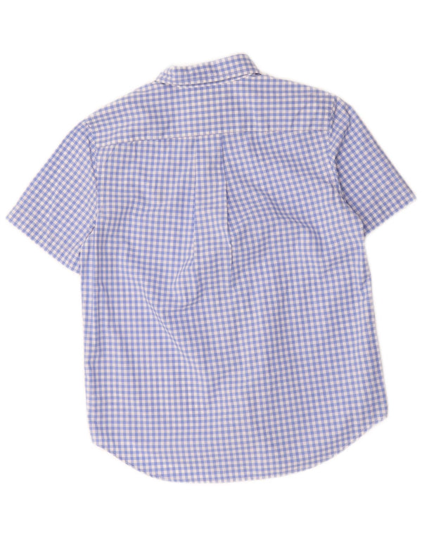 Ralph Lauren Camisa de manga corta para niño 10-11 años Algodón a cuadros azul medio
