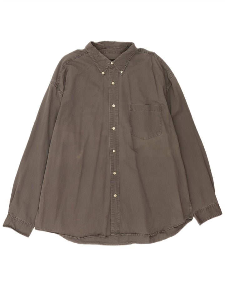 Eddie Bauer Camisa para hombre 2XL Algodón gris