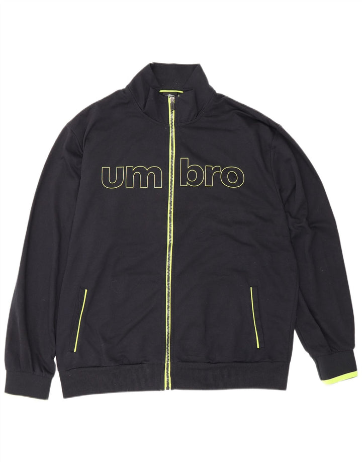 Umbro Chaqueta superior de chándal con gráfico para hombre IT 56 XL Algodón negro