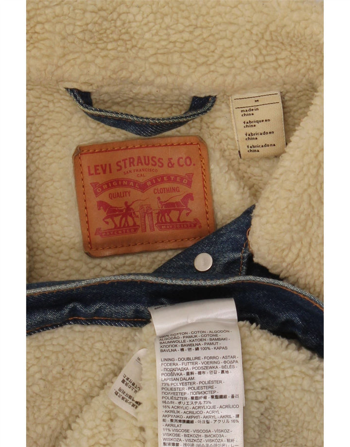 Levi's Chaqueta Sherpa Vaquera para Mujer Reino Unido 44 Algodón Azul Medio