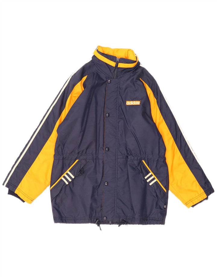 Adidas Chaqueta cortavientos para hombre UK 40 Large Azul marino Colorblock