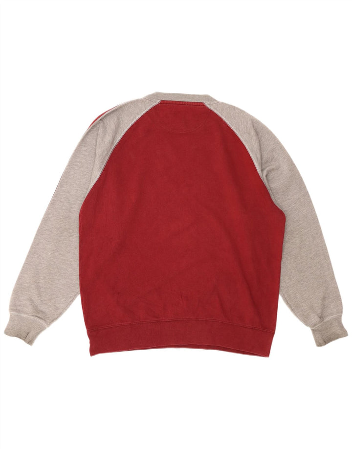 ASICS Hombre Sudadera Jumper Medium Rojo Colorblock Algodón