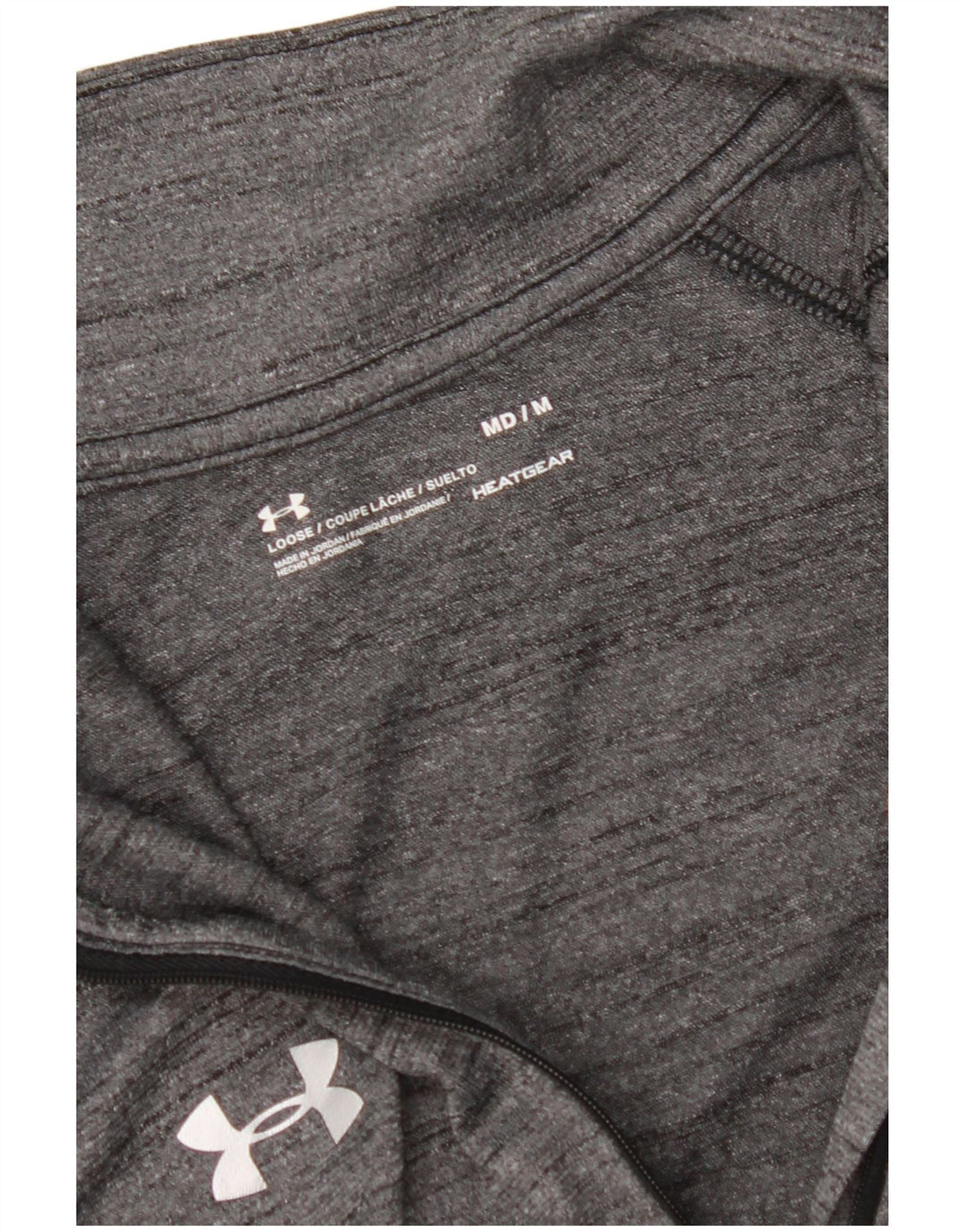 UNDER ARMOUR Hombre Heat Gear Zip Neck Jersey Chándal Top Gris Medio