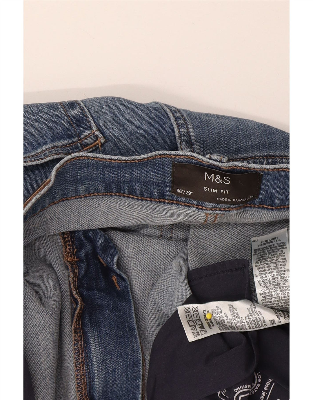 Marks & Spencer Jeans ajustados para hombre W36 L29 Algodón azul