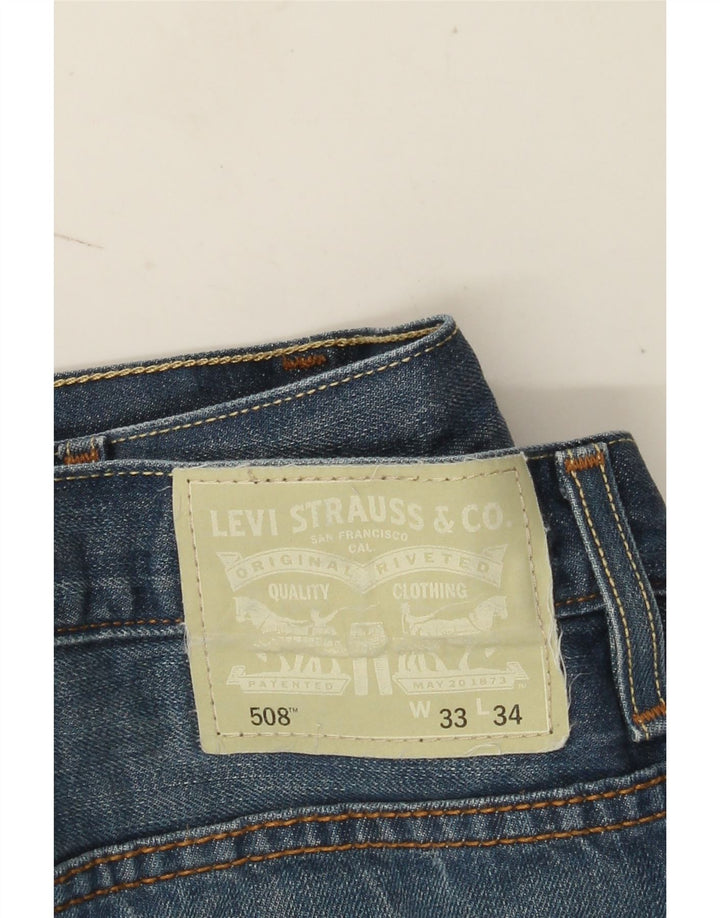 Levi's Hombre 508 Slim Jeans W33 L31 Algodón Azul