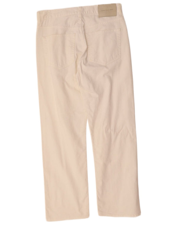 Vaqueros rectos Calvin Klein para mujer W29 L27 algodón blanco