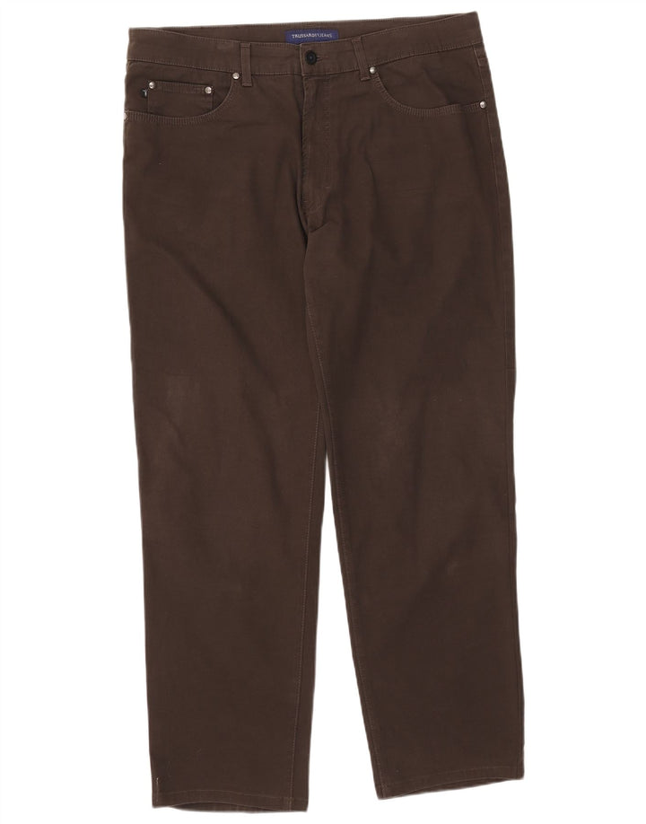 TRUSSARDI Vaqueros rectos para hombre W40 L30 Marrón Algodón
