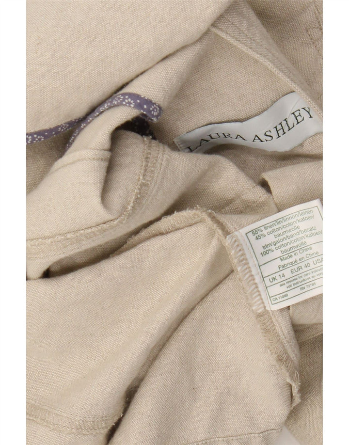 Laura Ashley Chaqueta Blazer de 3 Botones para Mujer UK 44 Grande Lino Beige