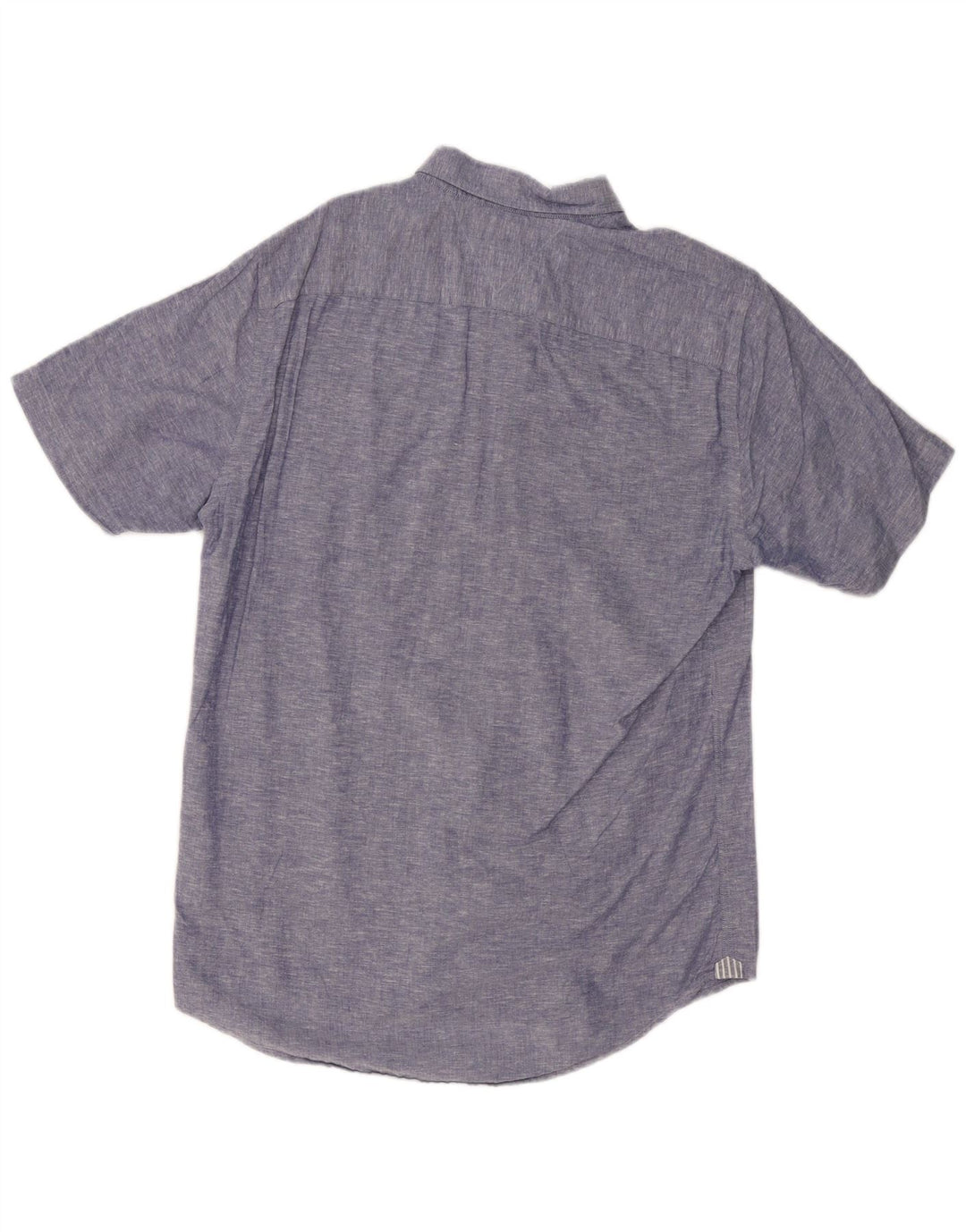 TOMMY HILFIGER Camisa de manga corta de hombre de algodón moteado azul medio